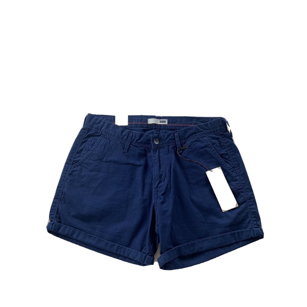 NEW Levi's Tab Twills Shorts Blue Navy Women's Size‎ 30 Rolled Bermuda